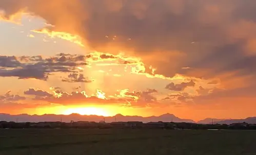 Beautiful orange sunset in Mesa, Arizona